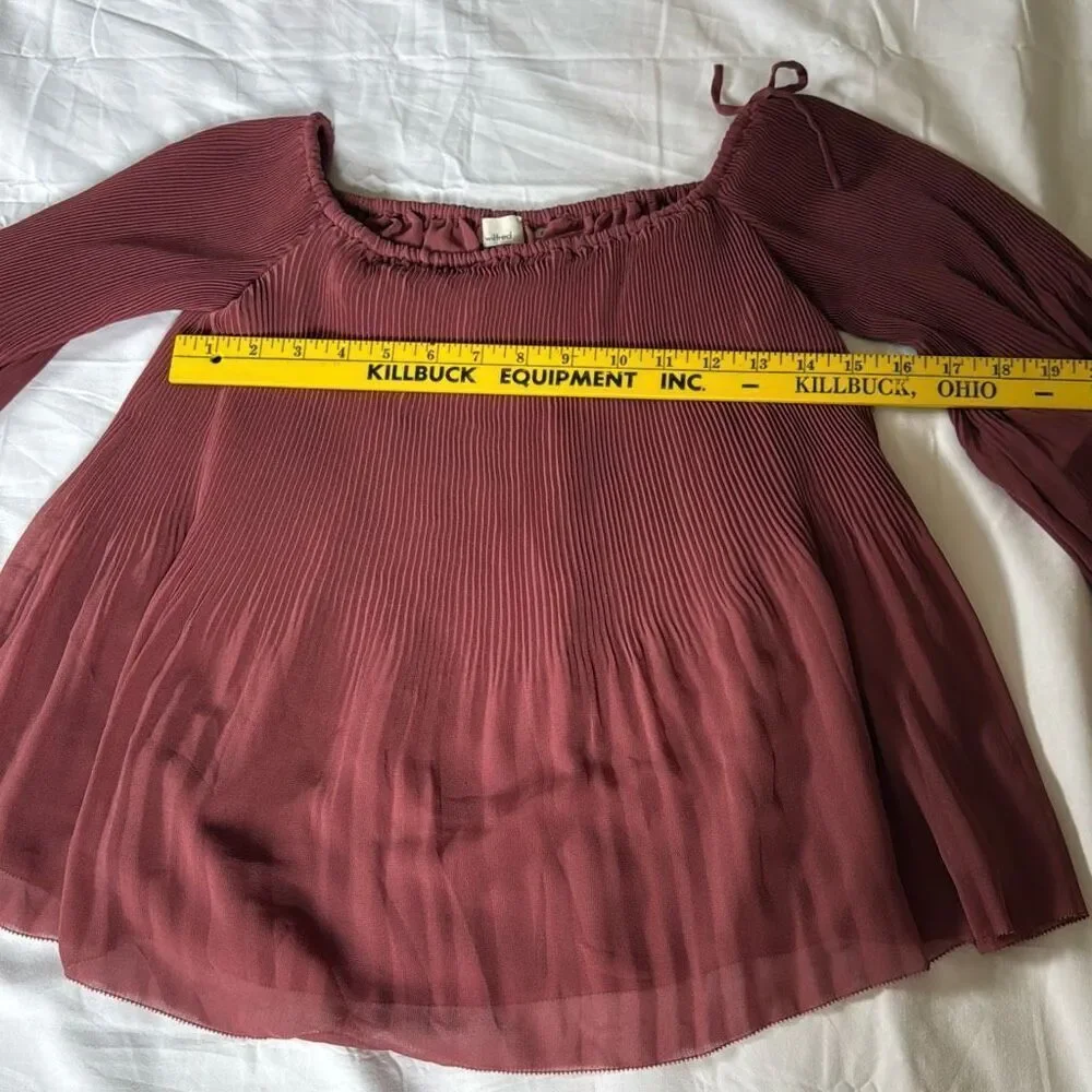 Wilfred aritizia Talance off the shoulder blouse shirt size small mauve flowy pl - Picture 8 of 10